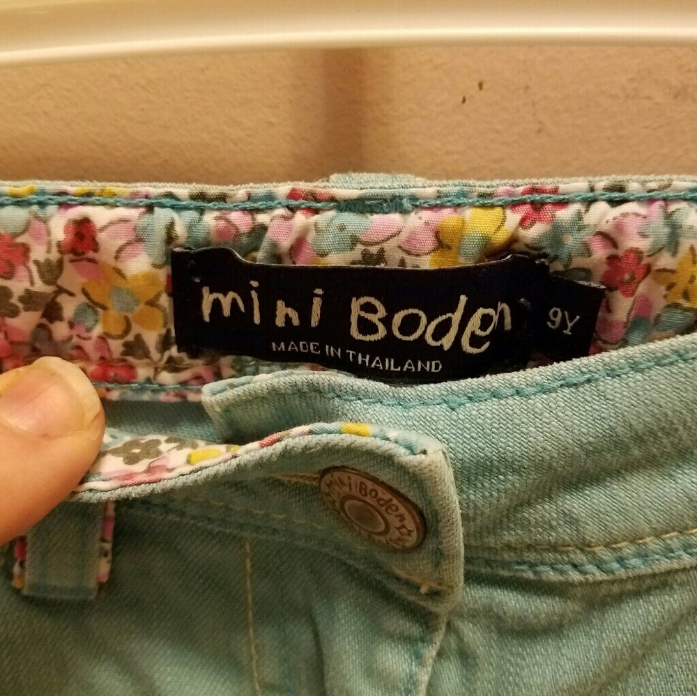 Mini Boden Sz 9Y blue pant adjustable waist.